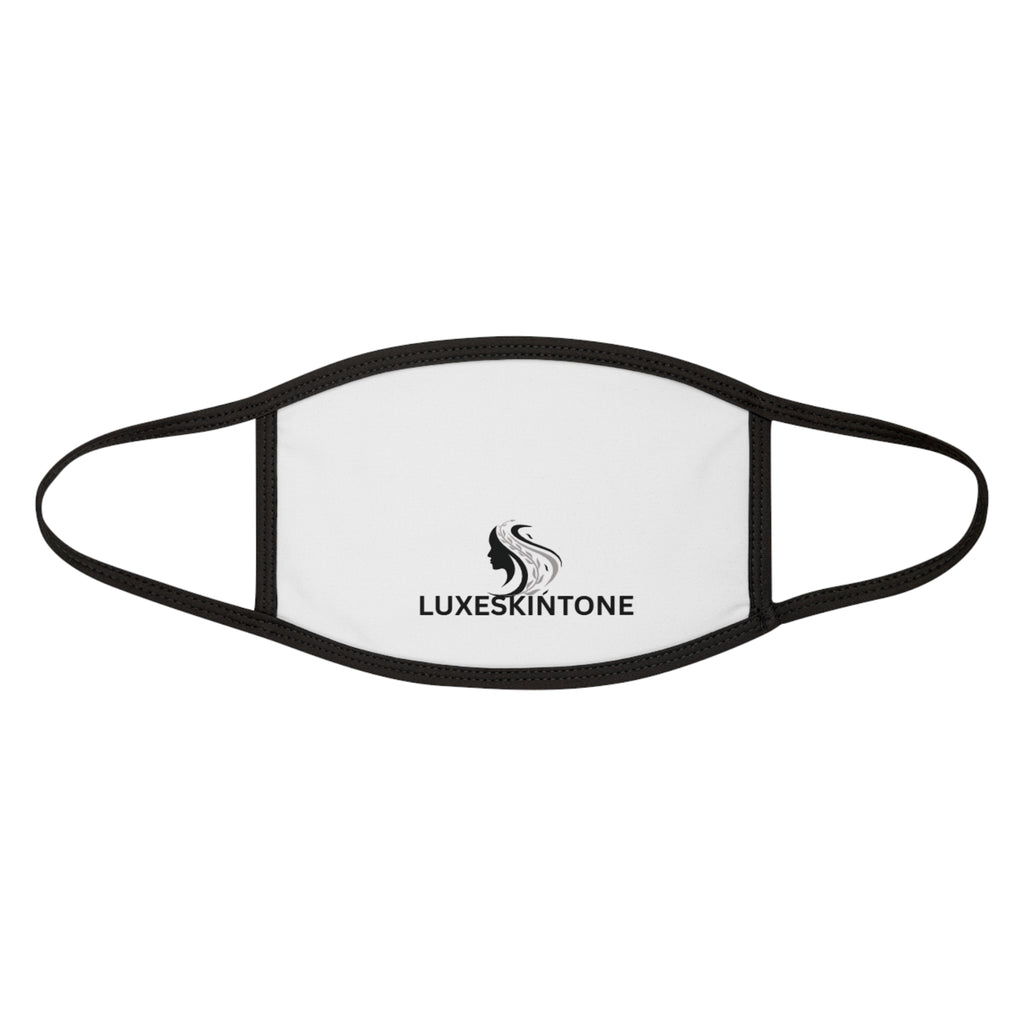 Luxeskintone Logo Face Mask — Black-Trim Mixed Fabric Protective Mask