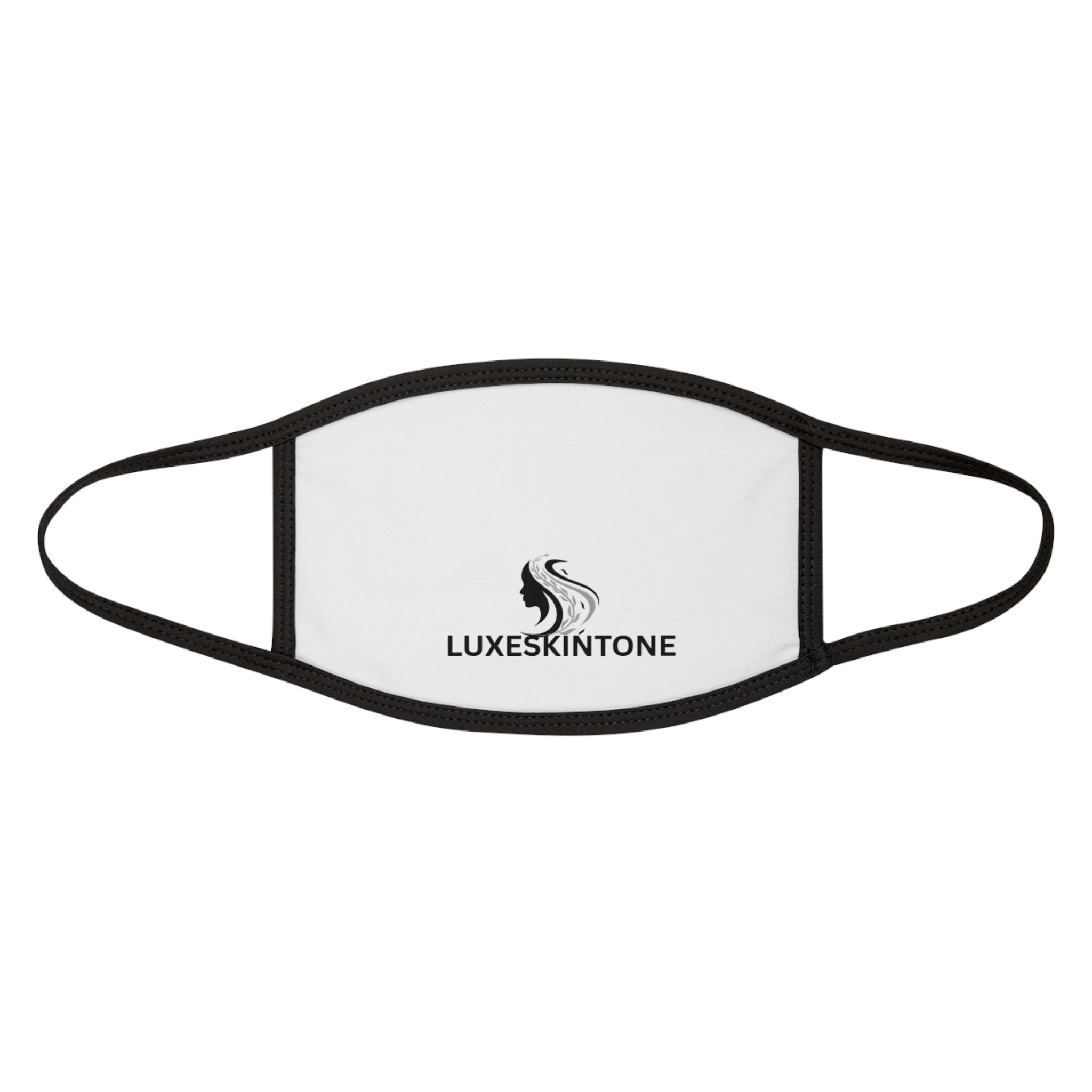 Luxeskintone Logo Face Mask — Black-Trim Mixed Fabric Protective Mask