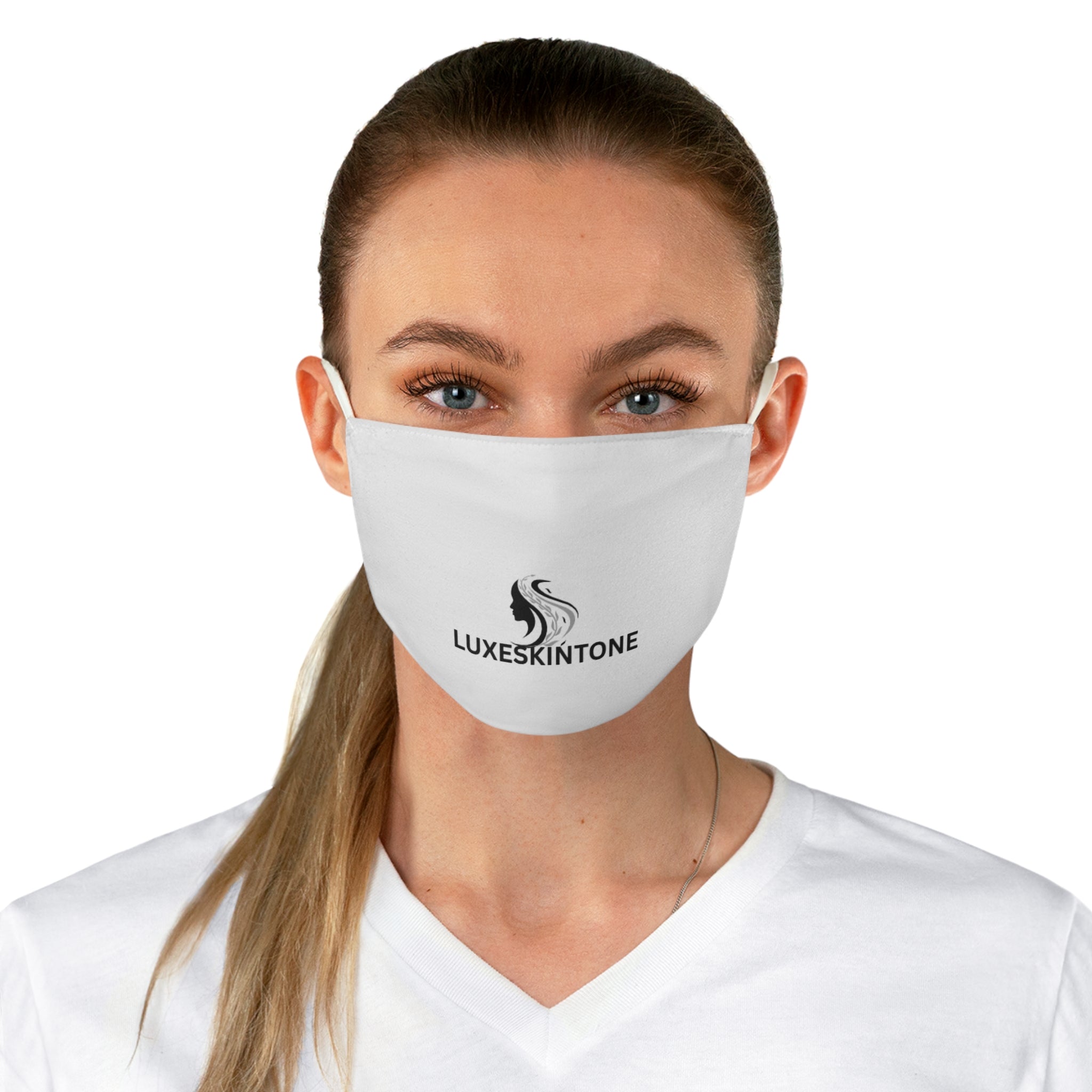 LuxeskinTone Branded Fabric Face Mask — Reusable Adjustable Logo Mask