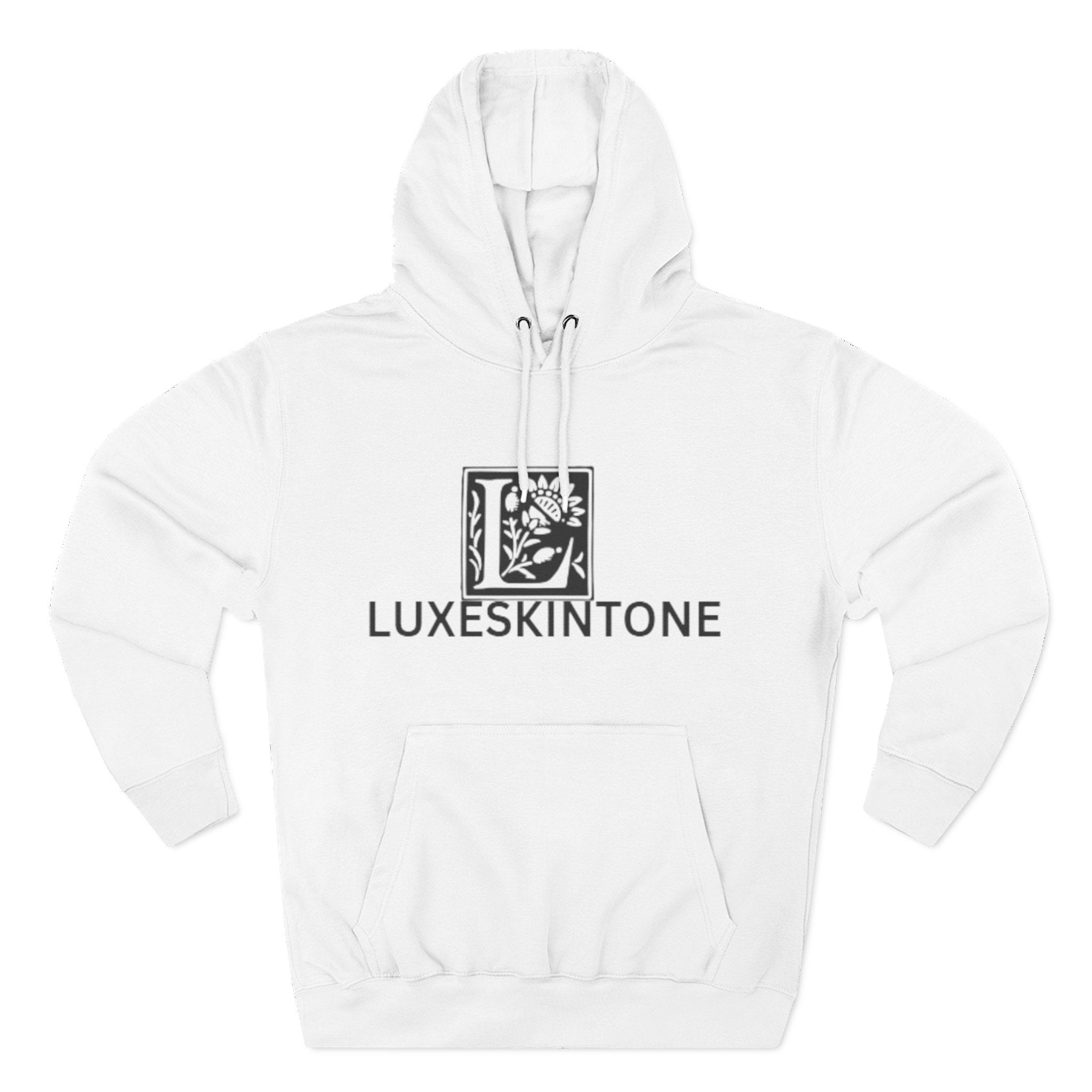 LuxeskinTone Logo Hoodie — Minimalist Monochrome Branded Pullover