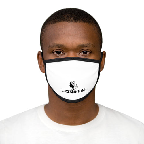 Luxeskintone Logo Face Mask — Black-Trim Mixed Fabric Protective Mask