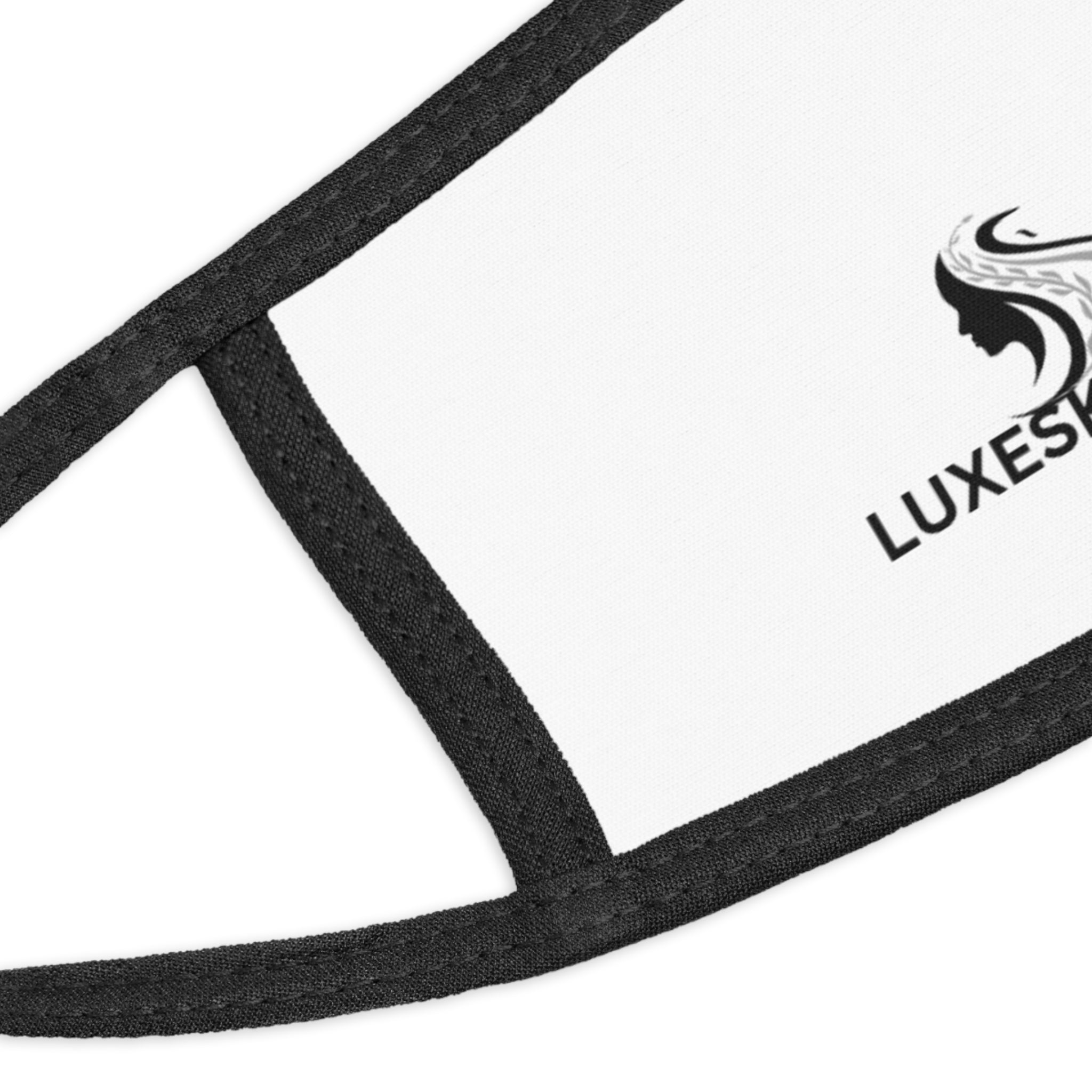 Kids Face Mask — White Reusable Mask with LuxeSkintone Logo | Comfortable Everyday Protection for School & Travel