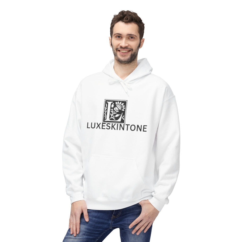 LuxeskinTone Logo Hoodie — Minimal Monogram Streetwear Pullover